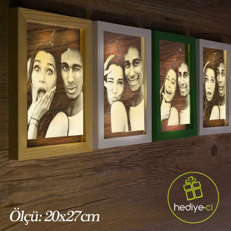 Ahşap Çerçeveli Led Lamba - Thumbnail