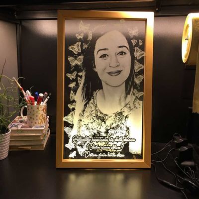 Ahşap Çerçeveli Led Lamba