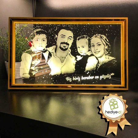 Ahşap Çerçeveli Led Lamba - Thumbnail