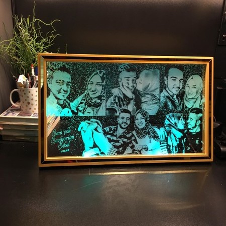 Ahşap Çerçeveli Led Lamba - Thumbnail