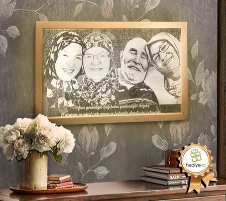 Ahşap Çerçeveli Led Lamba - Thumbnail