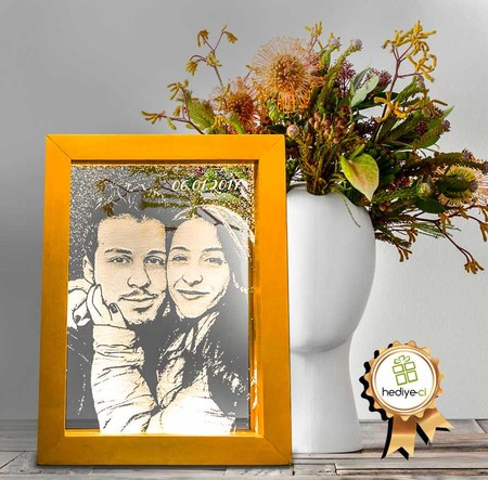 Ahşap Çerçeveli Led Lamba - Thumbnail
