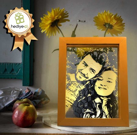 Ahşap Çerçeveli Led Lamba - Thumbnail