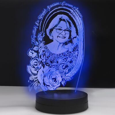 Anneler Gününe Özel Resimli 3d Led Gece Lambası