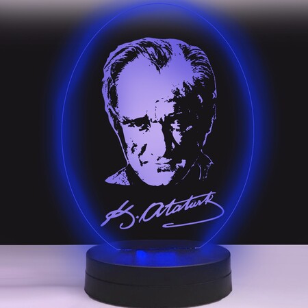 Atatürk 3D Led Gece Lambası - Thumbnail
