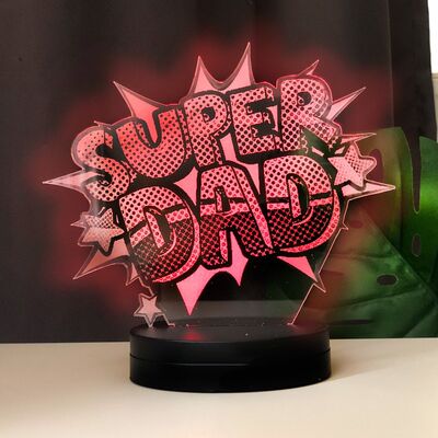 Super Dad Yazılı Babalar Günü Hediyesi Led Lamba