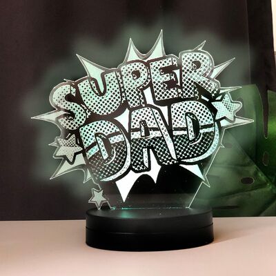 Super Dad Yazılı Babalar Günü Hediyesi Led Lamba