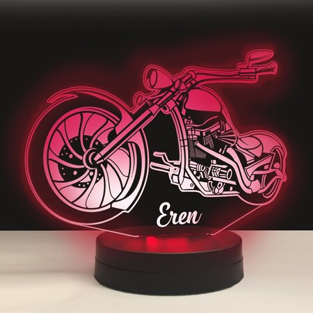 Chopper Model Motorsiklet 3D Led Lamba - Thumbnail