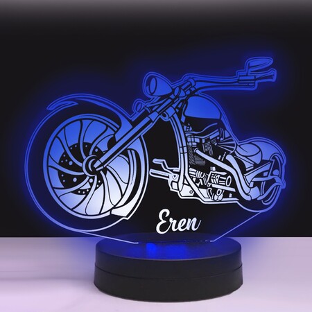 Chopper Model Motorsiklet 3D Led Lamba - Thumbnail