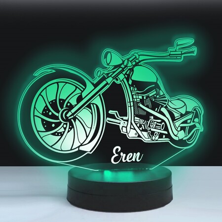 Chopper Model Motorsiklet 3D Led Lamba - Thumbnail