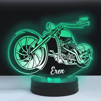 Chopper Model Motorsiklet 3D Led Lamba