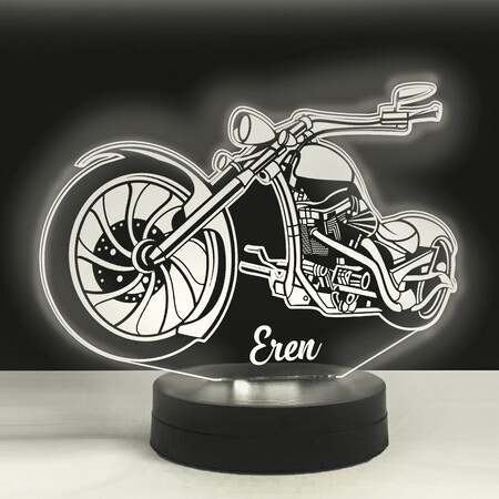 Chopper Model Motorsiklet 3D Led Lamba - Thumbnail