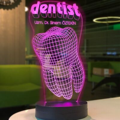 Kişiye Özel Diş Doktoru Hediyesi Dentist Led Lamba