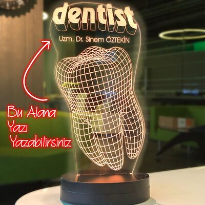 Kişiye Özel Diş Doktoru Hediyesi Dentist Led Lamba