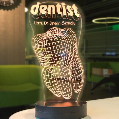 Kişiye Özel Diş Doktoru Hediyesi Dentist Led Lamba