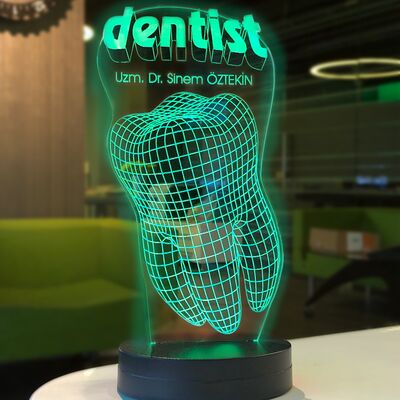 Kişiye Özel Diş Doktoru Hediyesi Dentist Led Lamba