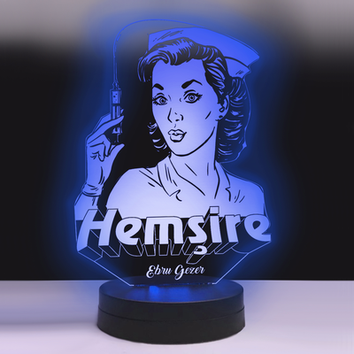 Kişiye Özel İsimli Hemşire Hediye Led Lamba