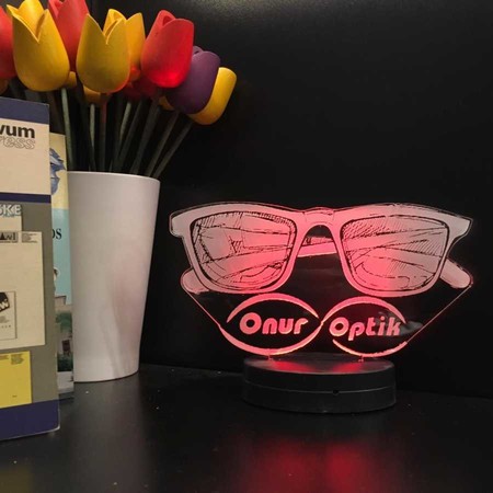 Kişiye Özel 3D Gözlükçü Lamba - Thumbnail