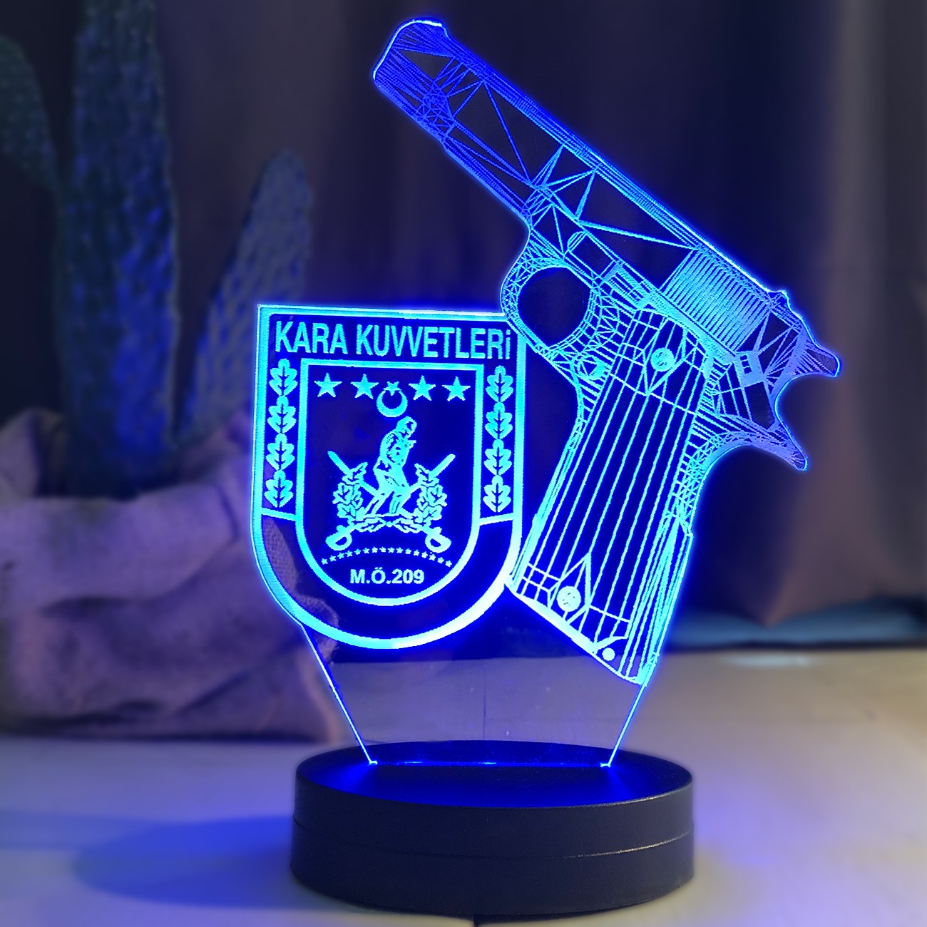 Kara Kuvvetleri Armalı Silahlı Led Lamba - Thumbnail