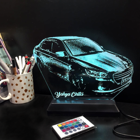 Kişiye Özel Araba Modelli Led 3D Lamba - Thumbnail