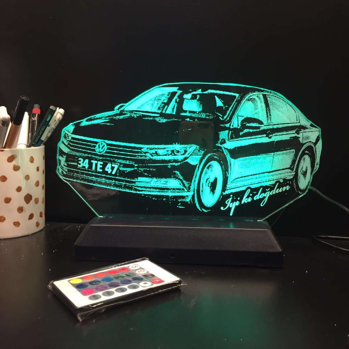 Kişiye Özel Araba Modelli Led 3D Lamba - Thumbnail