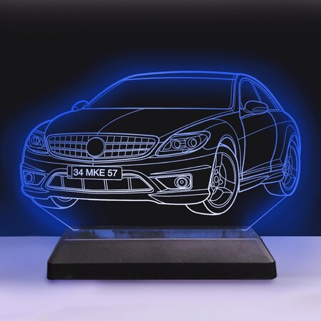 Kişiye Özel Araba Modelli Led 3D Hediyelik Lamba - Thumbnail