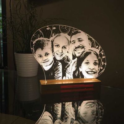 Kişiye Özel Resimli Yatay Geniş Elips Led Lamba