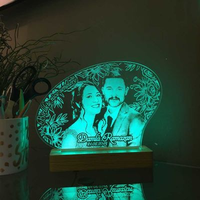Kişiye Özel Resimli Yatay Geniş Elips Led Lamba