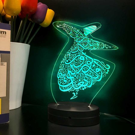 Mevlana Modelli 3D Gece Lambası - Thumbnail