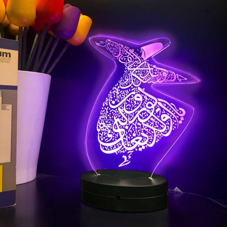 Mevlana Modelli 3D Gece Lambası - Thumbnail