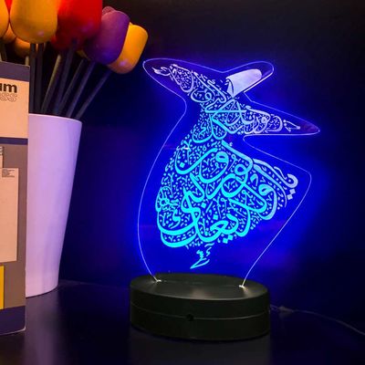 Mevlana Modelli 3D Gece Lambası